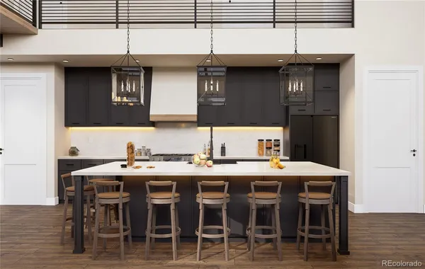 a kitchen with a table and chairs in it