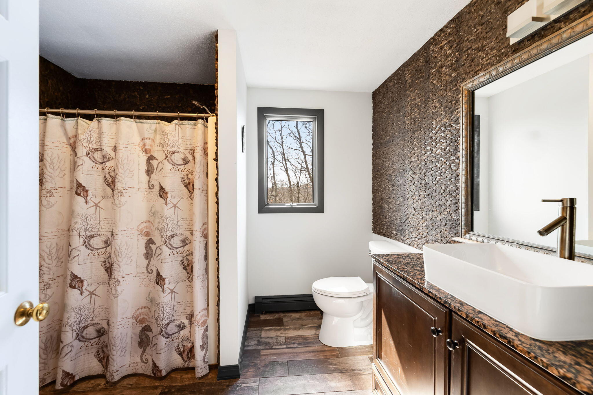 21 Braeside Road Falmouth, MA 02540 - Photo 29 of 43 a bathroom with a granite countertop sink toilet and shower
