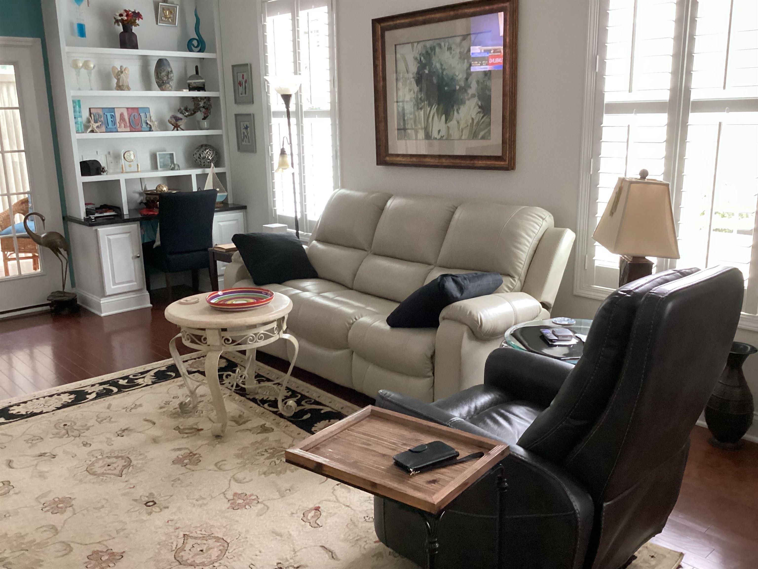 151 Coral Beach Circle Myrtle Beach, SC 29575 - Photo 14 of 40 Living room featuring dark wood-style flooring and an office area