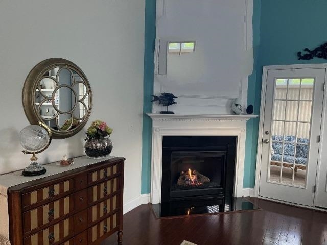 151 Coral Beach Circle Myrtle Beach, SC 29575 - Photo 15 of 40 Detailed view of a fireplace with flush hearth and wood finished floors