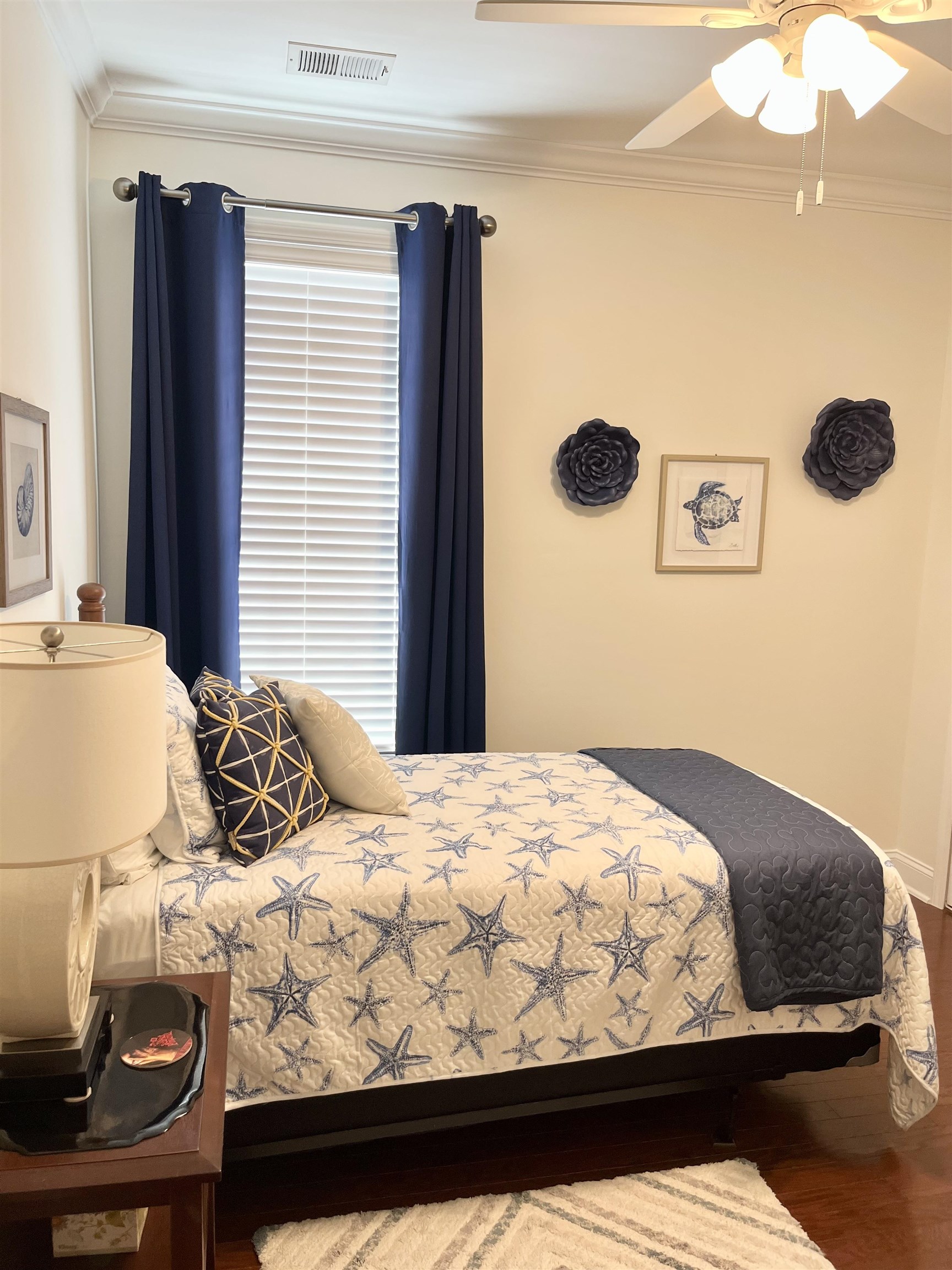 151 Coral Beach Circle Myrtle Beach, SC 29575 - Photo 23 of 40 Bedroom featuring crown molding, wood finished floors, and ceiling fan