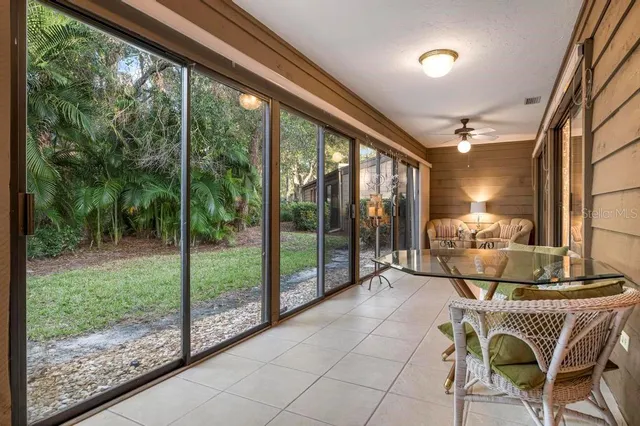 a outdoor space with furniture