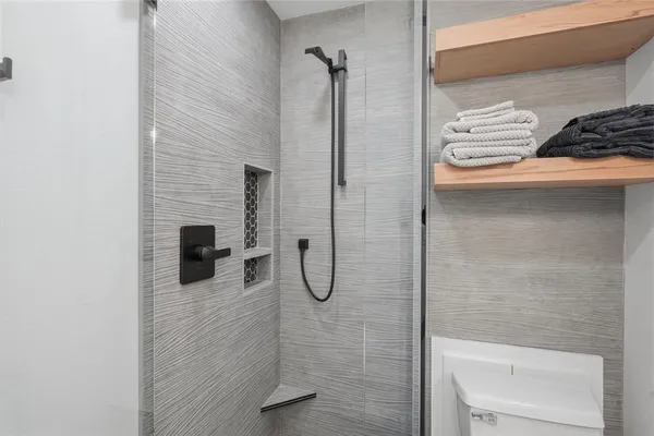 a bathroom with a shower