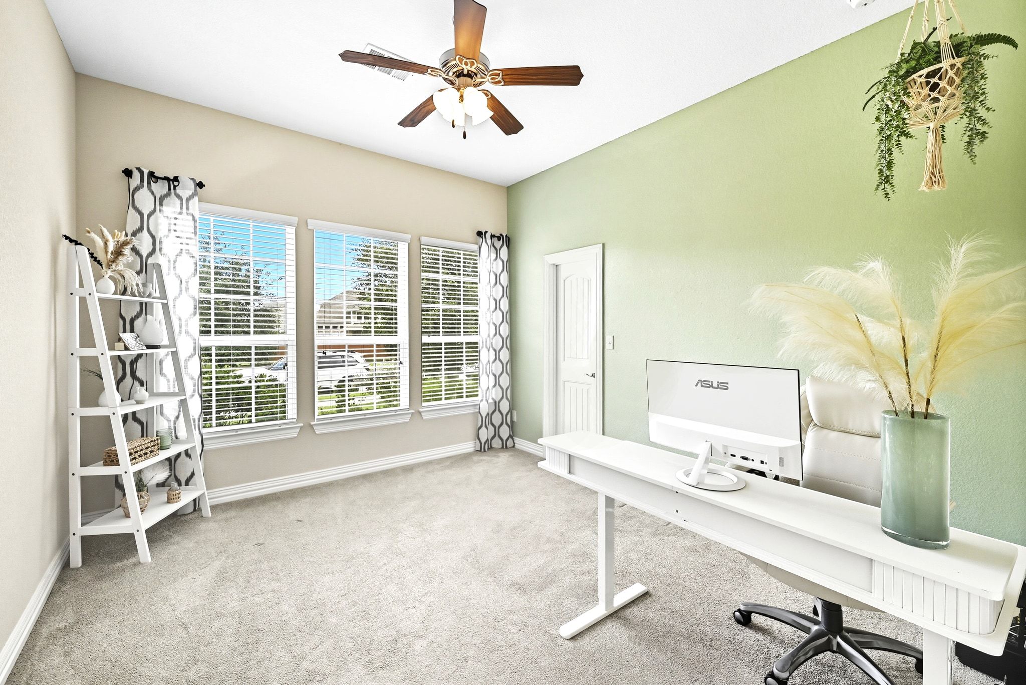 19620 Stanton Drew Pflugerville, TX 78660 - Photo 23 of 33 Carpeted home office with ceiling fan and baseboards