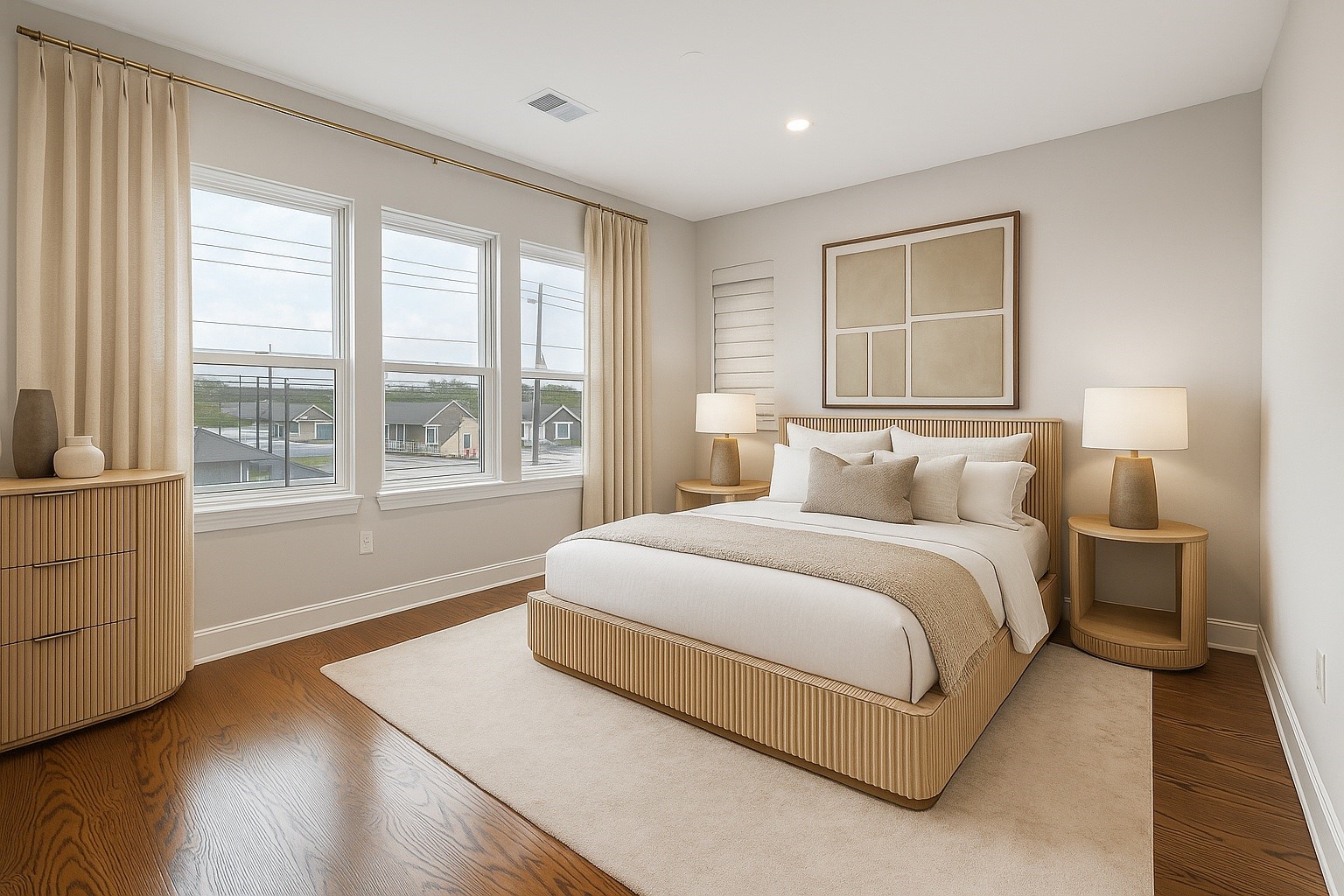 1518 Houston Avenue Houston, TX 77007 - Photo 2 of 40 a spacious bedroom with a bed and wooden floor