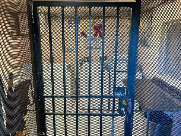 a view of a black gate