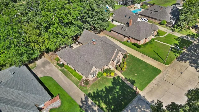 an aerial view of a house