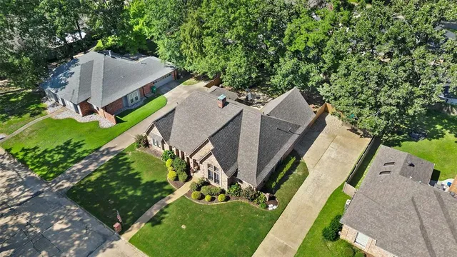an aerial view of a house