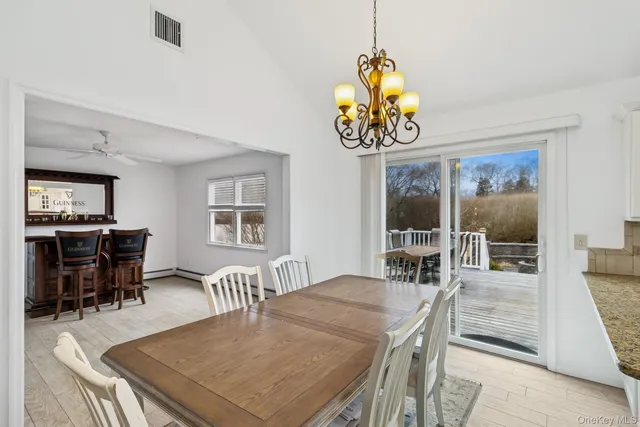 a view of a dining room and livingroom