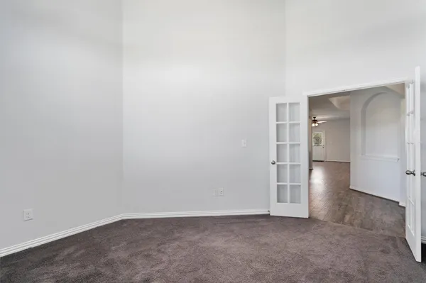 a bathroom with a shower and a toilet