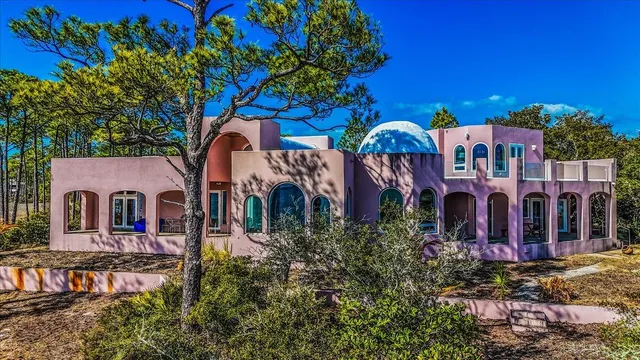 a front view of house with yard and trees