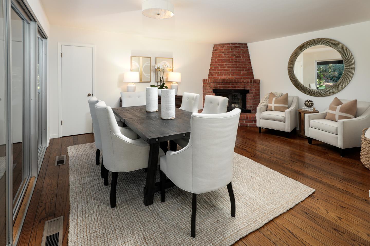 95 Mulberry Lane Atherton, CA 94027 - Photo 7 of 26 a view of a dining room with furniture and wooden floor