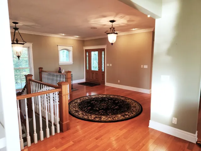 a view of a livingroom with a fireplace