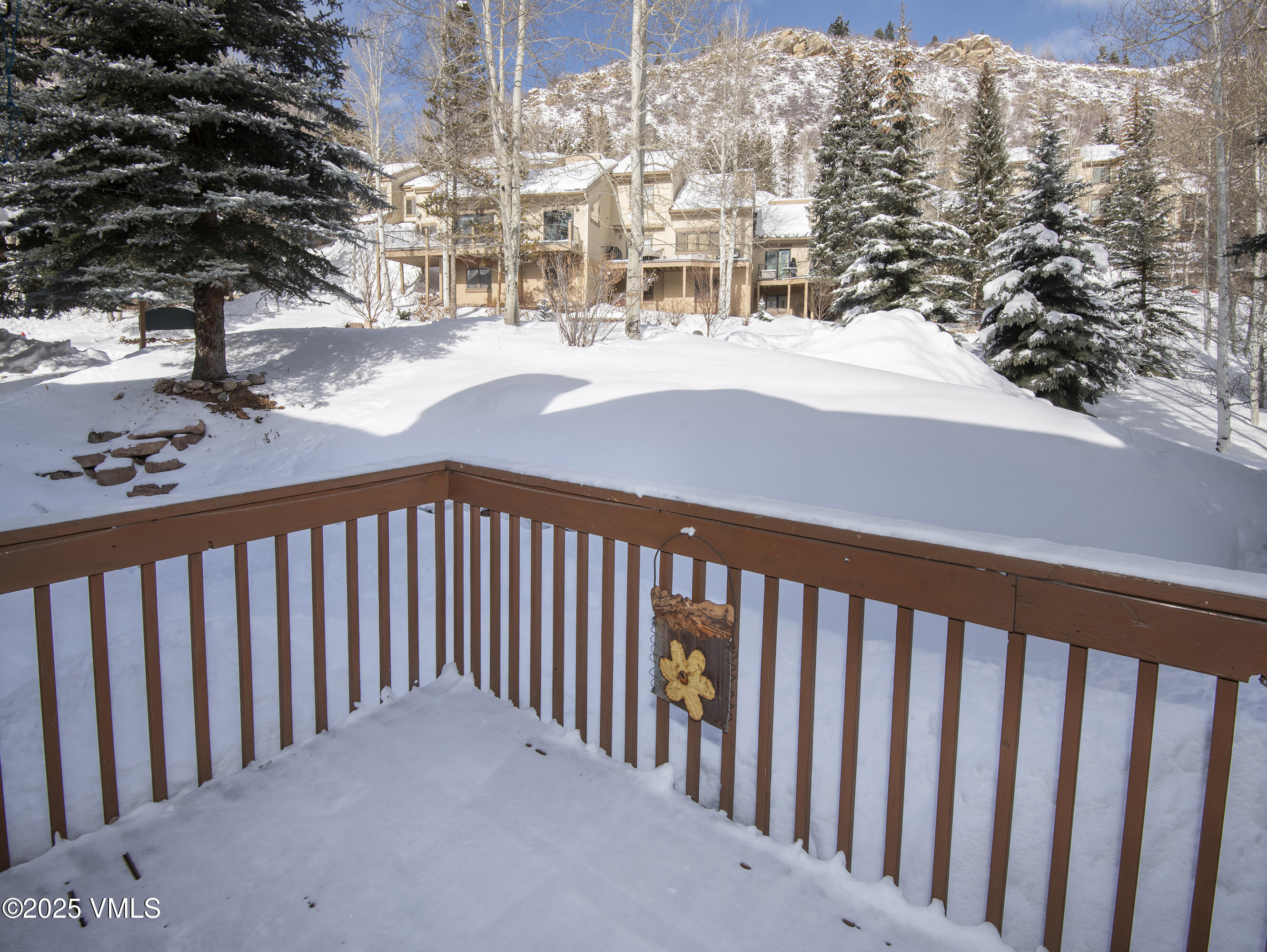 1890 Lions Ridge Loop, Unit 8 Vail, CO 81657 - Photo 12 of 39 a view of balcony with wooden floor