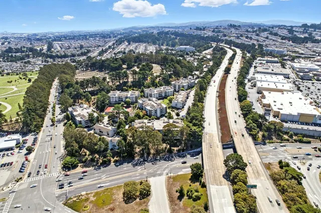 an aerial view of a city