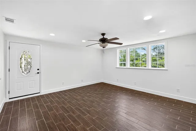 an empty room with a window