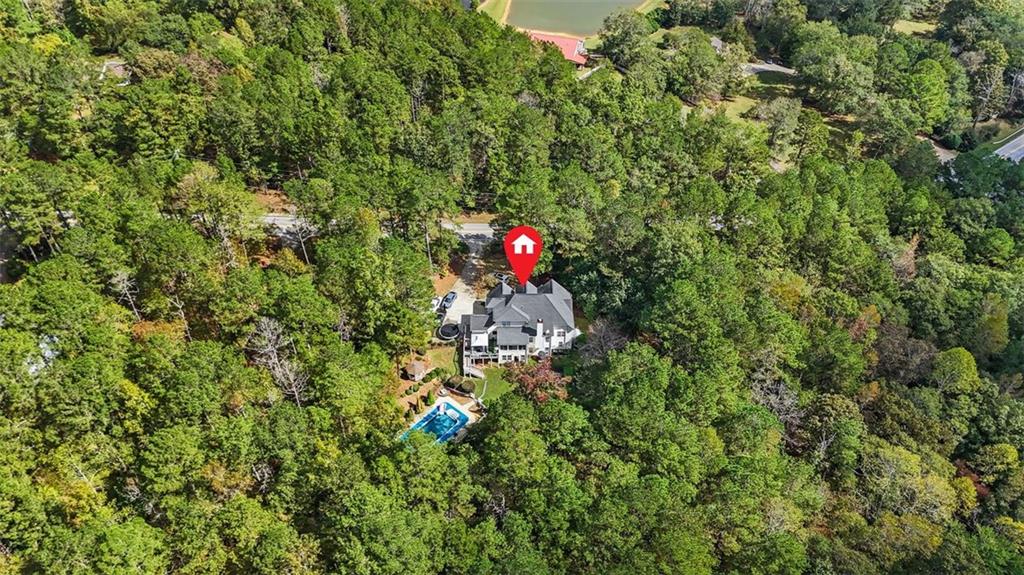 4835 Liberty Road Villa Rica, GA 30180 - Photo 65 of 72 a aerial view of a house with a yard and fountain