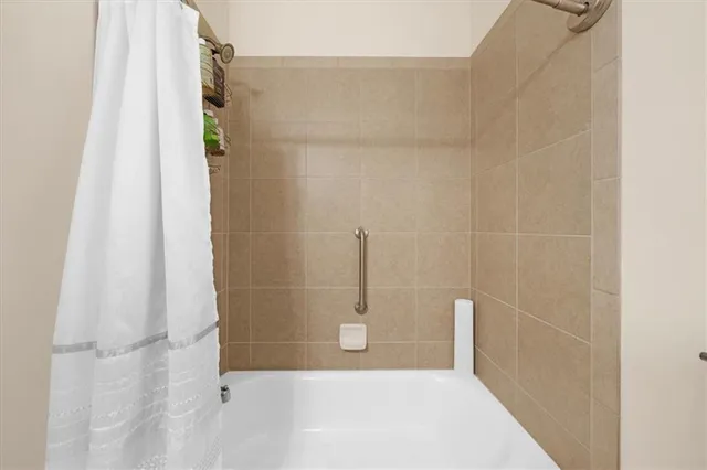 a bathroom with a shower