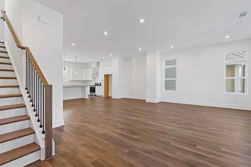 489 Hammons Way Southeast Atlanta, GA 30315 - Photo 3 of 47 a view of kitchen with wooden floor and electronic appliances