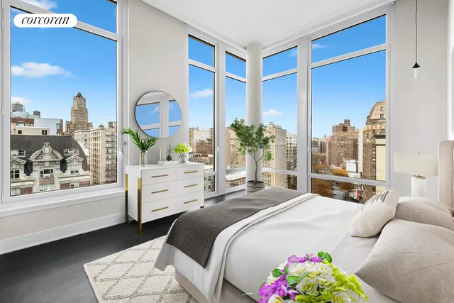 a view of roof deck with seating space and potted plants