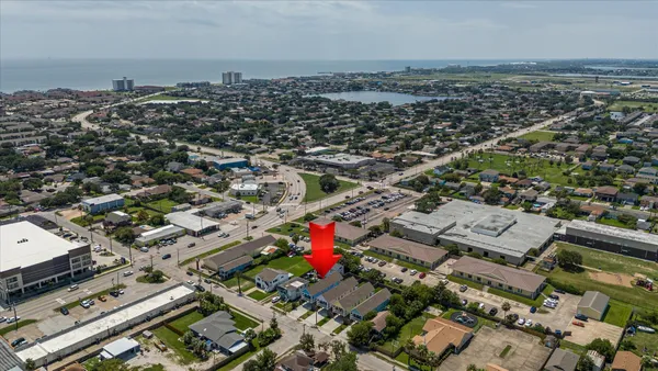 an aerial view of a house