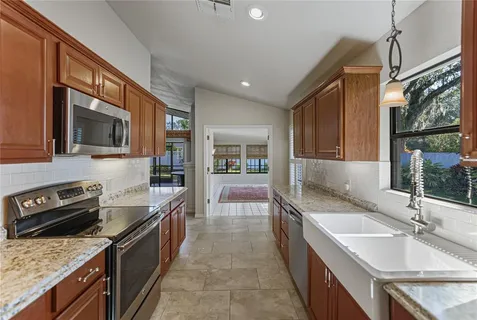 a bathroom with a sink and mirror