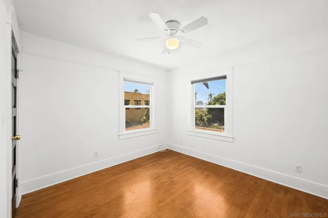 an empty room with a window