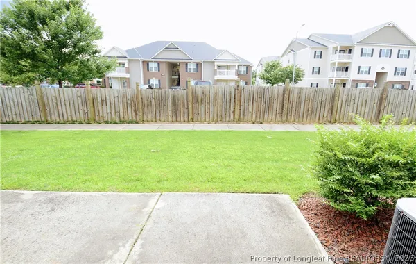 a view of a garden with a small yard