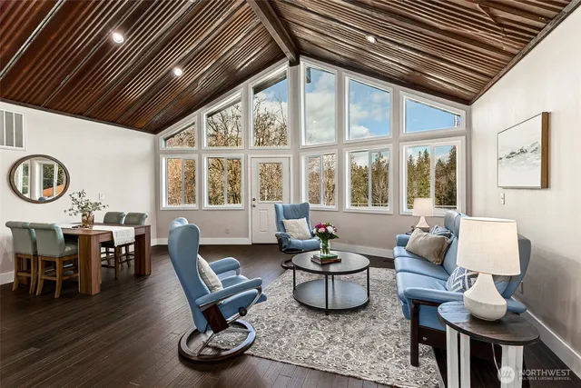 a living room with furniture