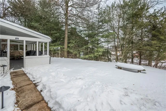 a view of road and trees