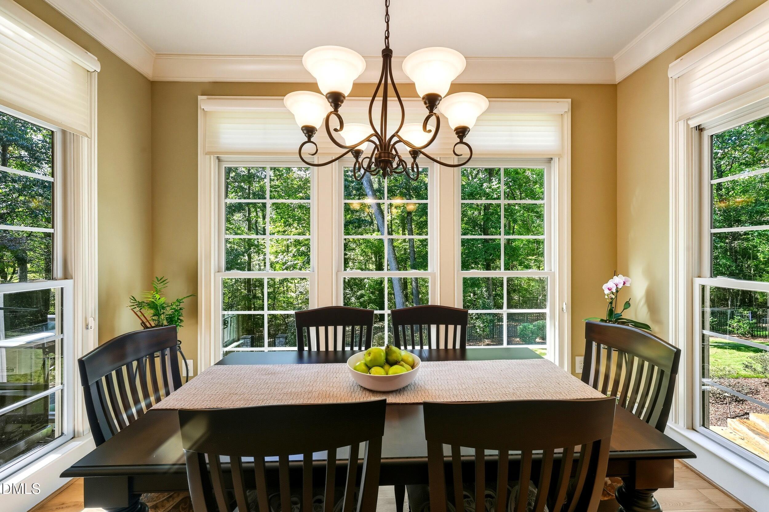 417 The Preserve Trail Chapel Hill, NC 27517 - Photo 25 of 83 a view of a dining room with furniture window and outside view