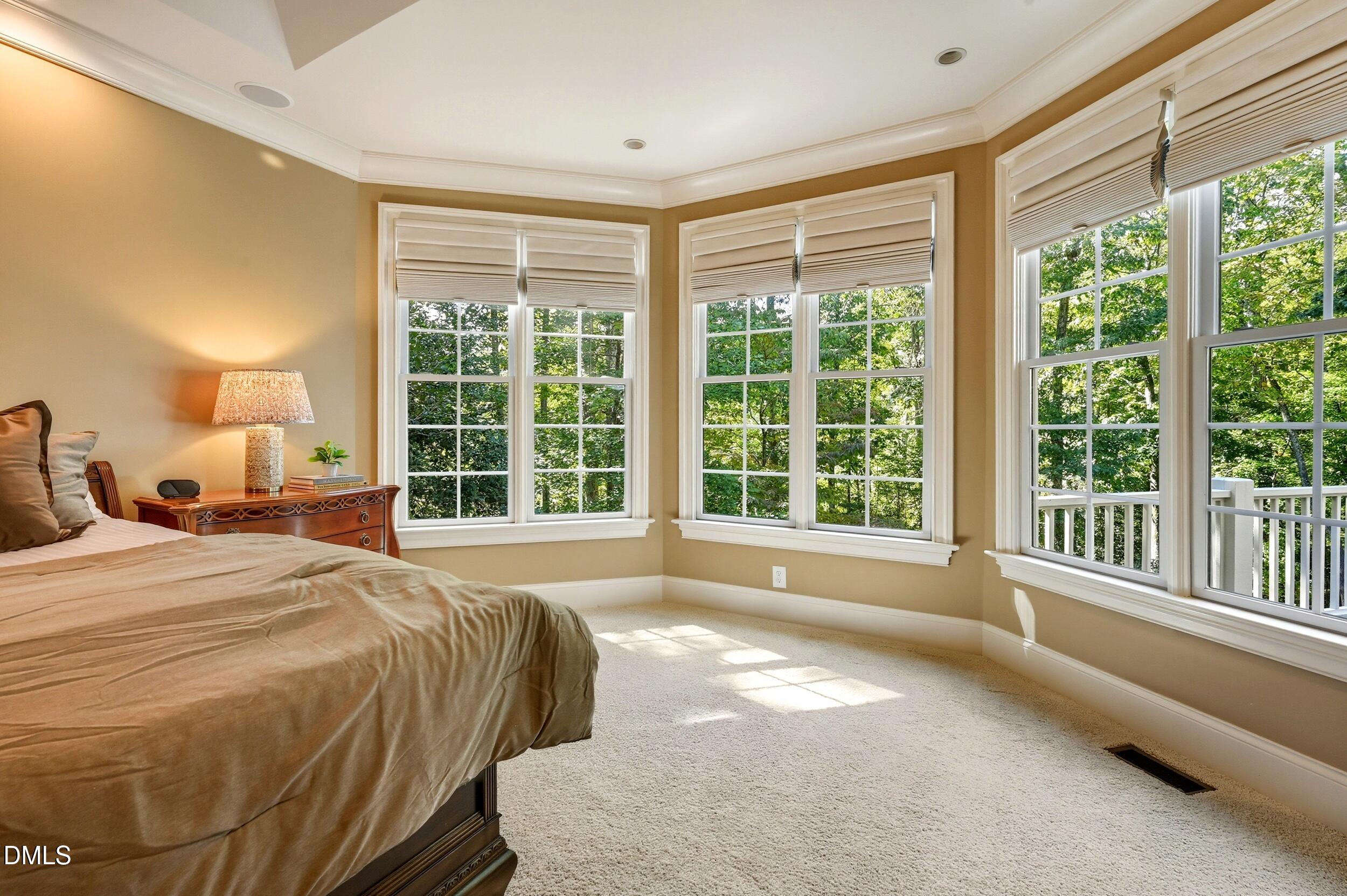 417 The Preserve Trail Chapel Hill, NC 27517 - Photo 30 of 83 a spacious bedroom with a bed and a large window