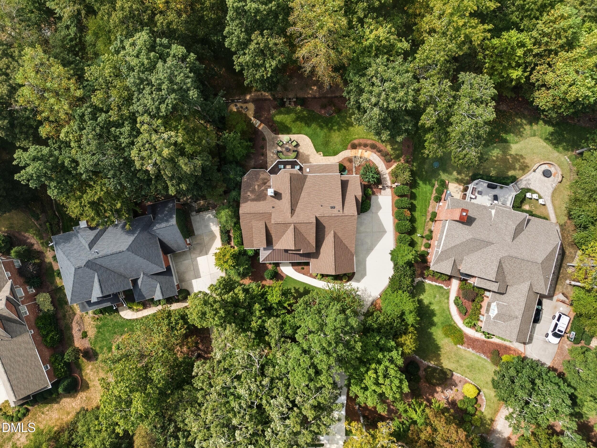 417 The Preserve Trail Chapel Hill, NC 27517 - Photo 77 of 83 an aerial view of residential house with outdoor space and trees all around
