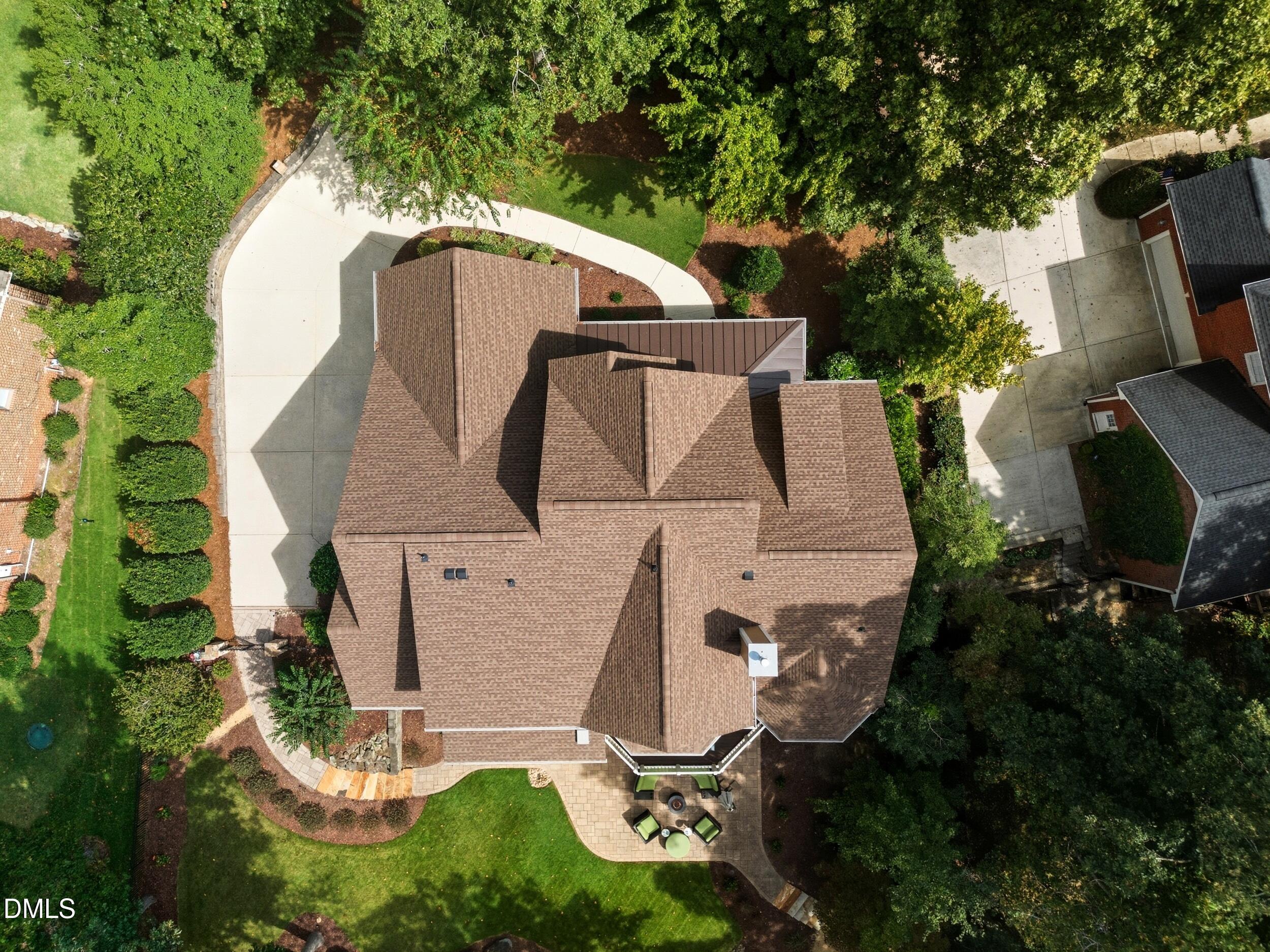 417 The Preserve Trail Chapel Hill, NC 27517 - Photo 78 of 83 an aerial view of a house with a yard and trees