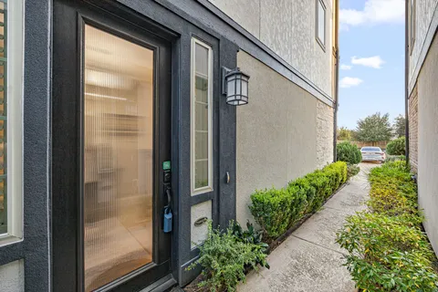 a view of a back yard from a door