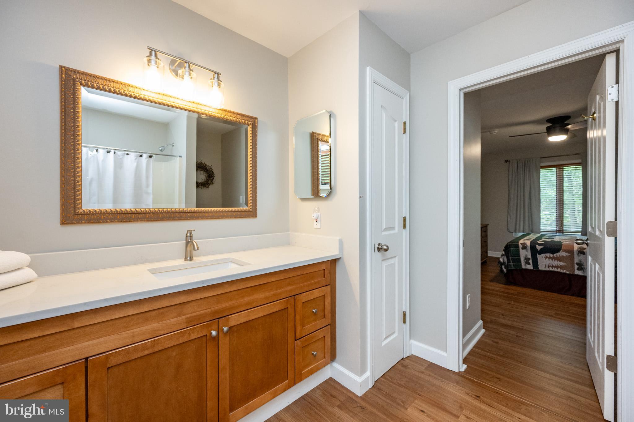 201 Rock Lodge Road McHenry, MD 21541 - Photo 30 of 75 a en suite bathroom with a sink and a mirror