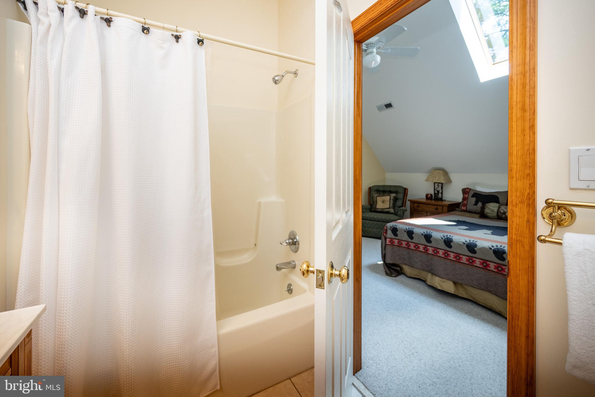 201 Rock Lodge Road McHenry, MD 21541 - Photo 39 of 75 a en suite bathroom with a tub and a view of bedroom
