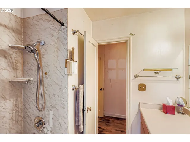 a bathroom with a shower