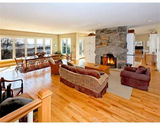 40 Royall Road East Boothbay, ME 04544 - Photo 5 of 25 Living Room. Massive granite and...