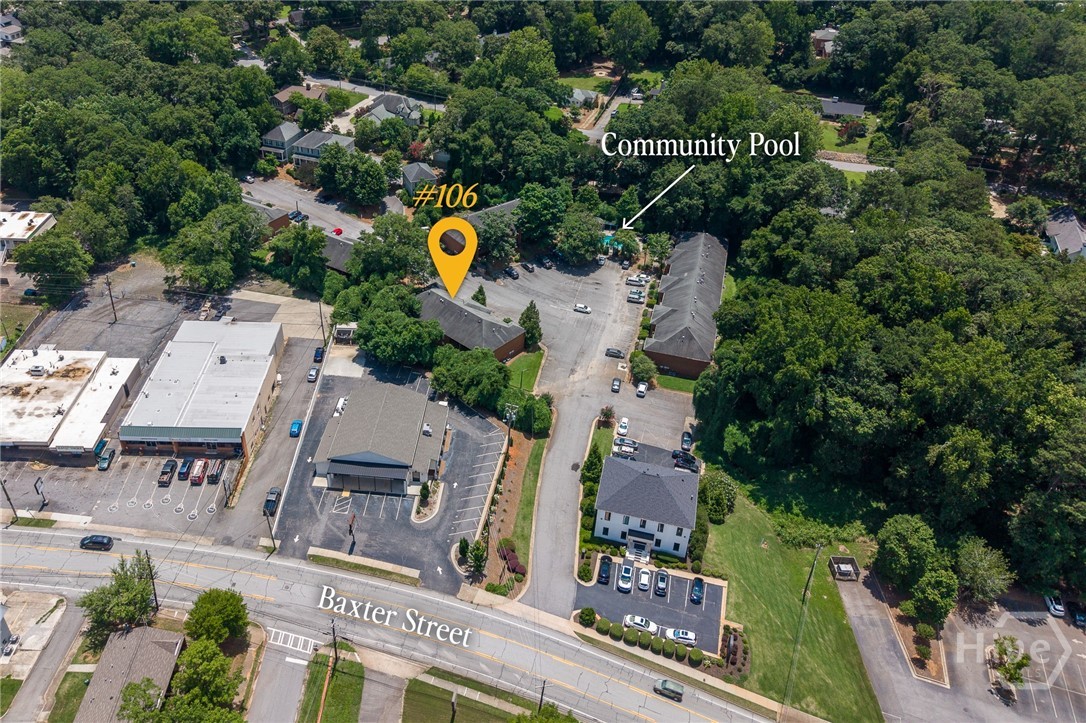 1055 Baxter Street, Unit 106 Athens, GA 30606 - Photo 27 of 30 Aerial Photo - View of Unit and Pool