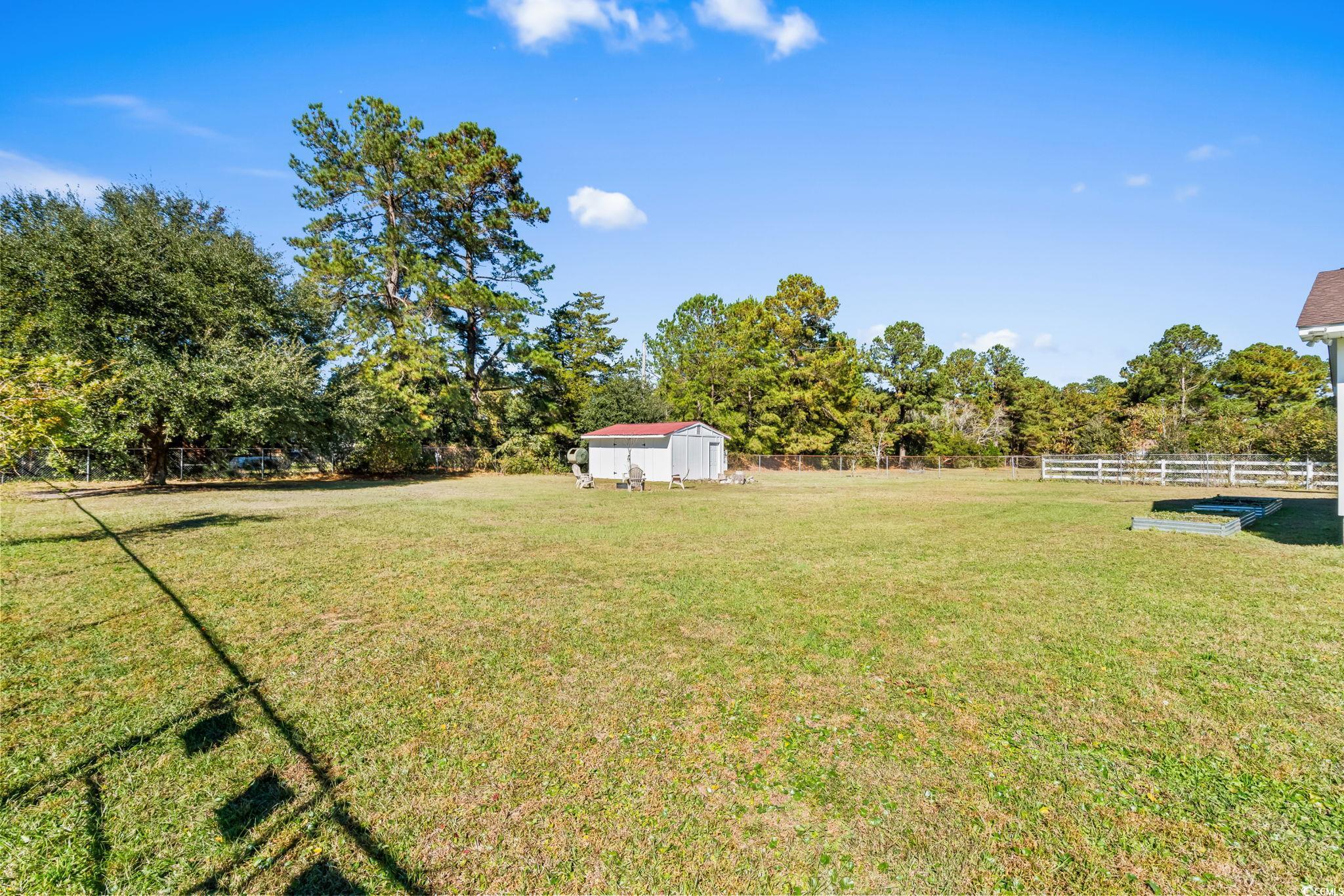 1996 Heritage Road Loris, SC 29569 - Photo 32 of 40 View of yard with a storage unit and view of wooded area