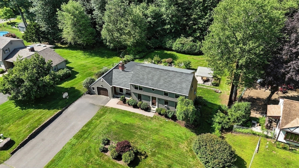 53 Yankee Circle Westfield, MA 01085 - Photo 5 of 42 a aerial view of a house with swimming pool and large trees