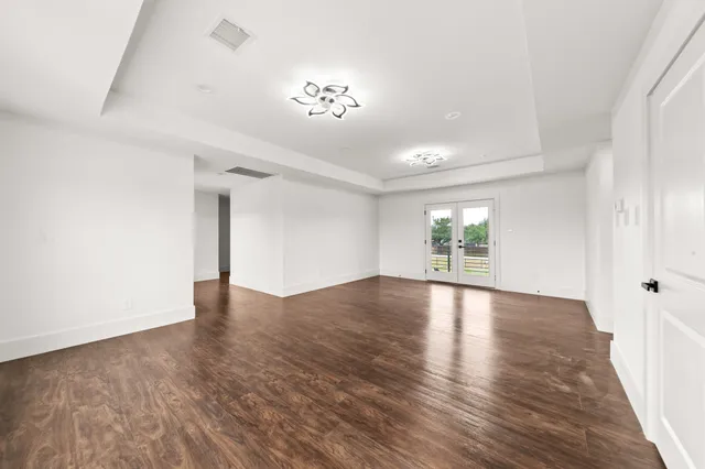 a view of a terrace with a garden