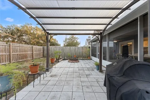 a view of a porch with furniture