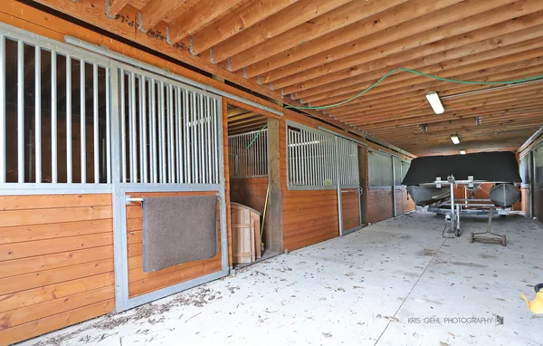 a room with a large window