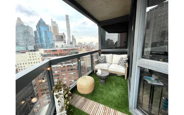 a view of city from a balcony