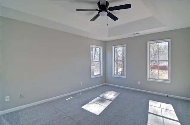 a view of an empty walk in closet