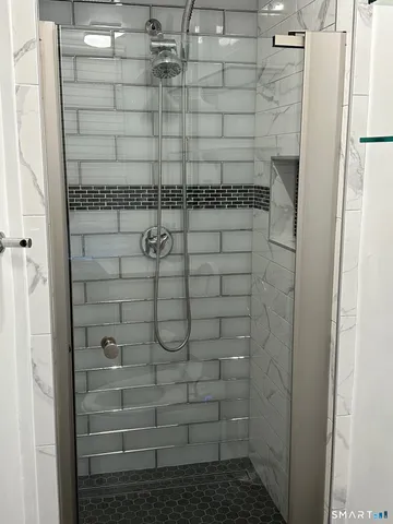 a bathroom with a shower