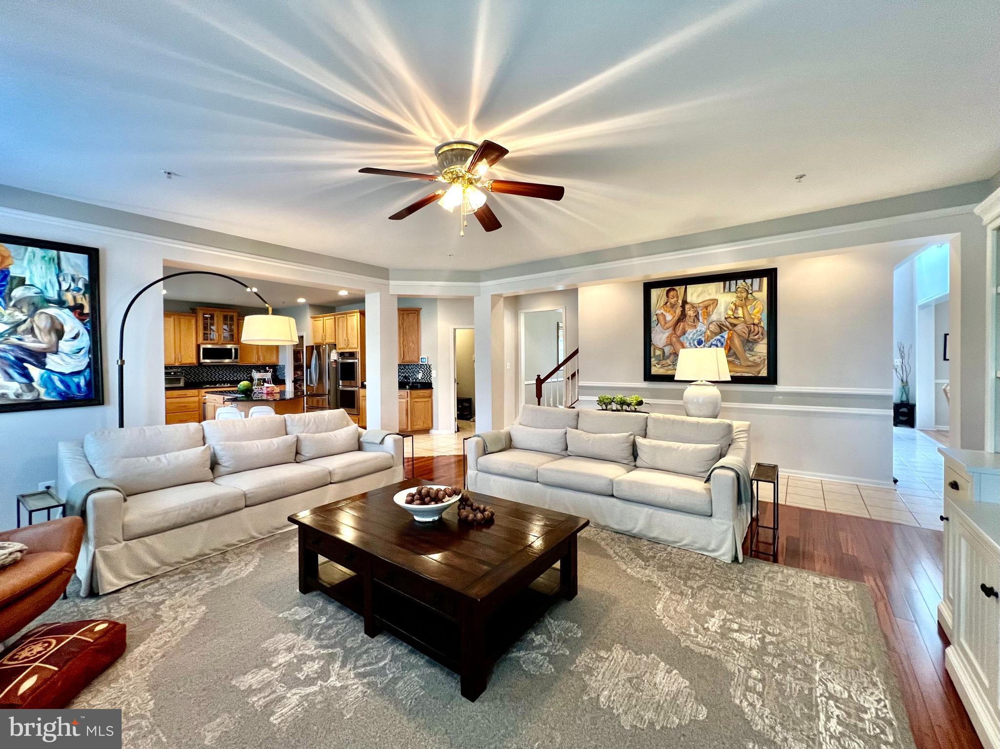 13501 Oaklands Manor Drive Laurel, MD 20708 - Photo 19 of 46 a living room with furniture ceiling fan and a rug