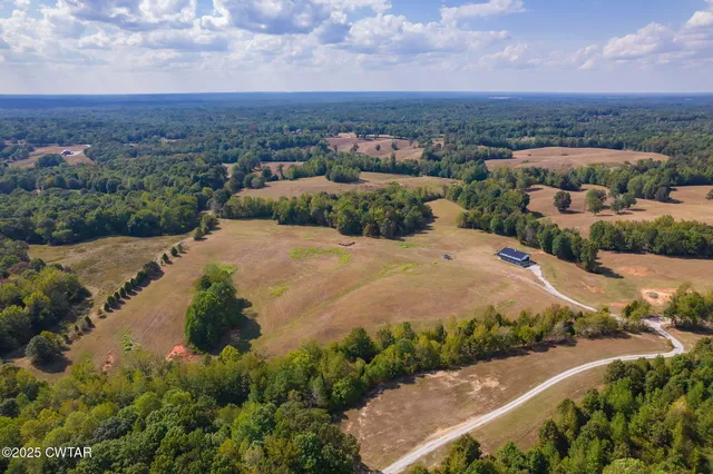 an aerial view of a house